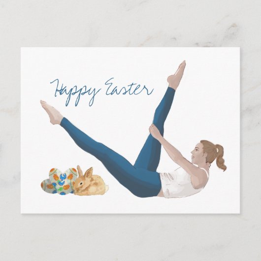 Happy Pilates Osterpost Postkarte (Vorderseite)