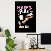 Happy Pill Guinea Pig Poster (Heimbüro)
