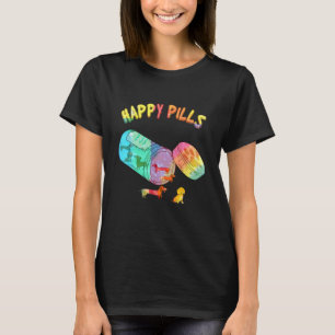 Happy Pillen farbenfrohe Dackel Hund T-Shirt