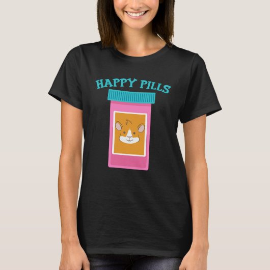 Happy Pills Medication Capsule Guinea Pig T-Shirt (Vorderseite)