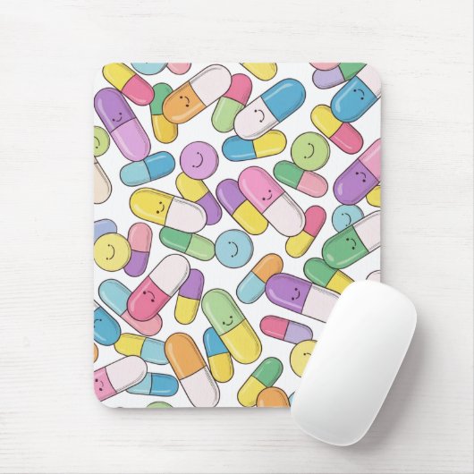 Happy Pills - Mouse Pad Mousepad (Mit Mouse)