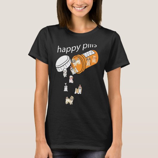 Happy Pills Shih Tzu T-Shirt (Vorderseite)