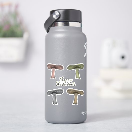 Happy Pilze Aufkleber (HydroFlask)