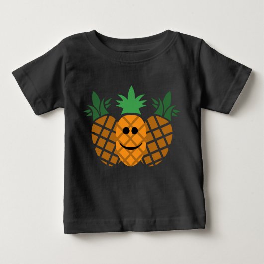Happy Pineaple Design - Baby Fine Jersey T - Shirt (Vorderseite)