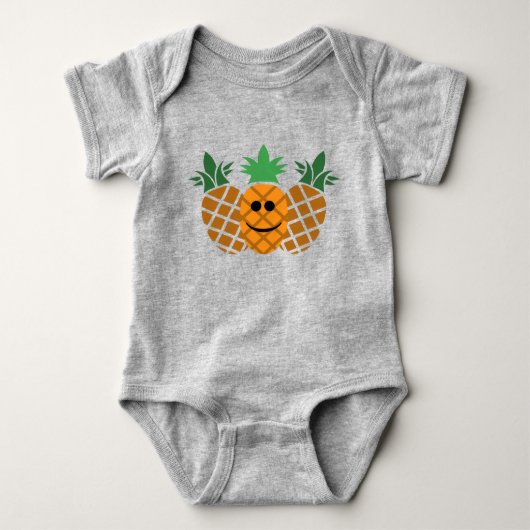 Happy Pineaple Design - Baby Jersey Bodysuit Strampler (Vorderseite)