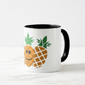 Happy Pineaple Design - Black 11 oz Combo Tasse (VorderseiteRechts)