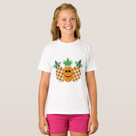 Happy Pineaple Design - Girls' Basic T - Shirt