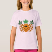Happy Pineaple Design - Girls' Basic T - Shirt (Vorderseite)