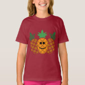 Happy Pineaple Design - Girls' Basic T - Shirt (Vorderseite)