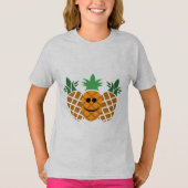 Happy Pineaple Design - Girls' Basic T - Shirt (Vorderseite)