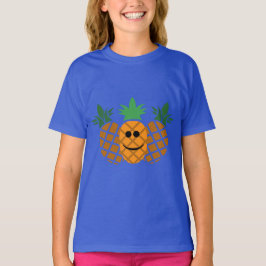 Happy Pineaple Design - Girls' Basic T - Shirt