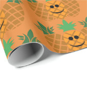 Happy Pineaple Design - Glossy Wrapping Paper, 30 Geschenkpapier (Rolleneckpunkt)