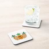 Happy Pineaple Design - Hard-Plastic-Untersetzer m Getränkeuntersetzer (Rechte Seite)