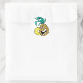 Happy Pineaple Runder Aufkleber (Tasche)