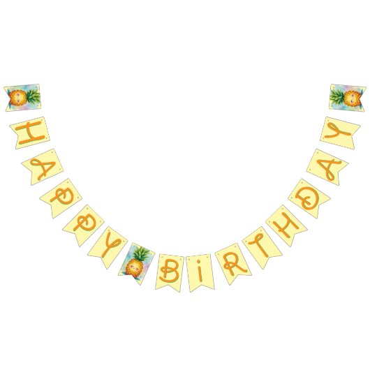 Happy Pineapple Bunting Banner for Birthday (Alle)