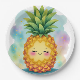 Happy Pineapple Paper Plates Pappteller