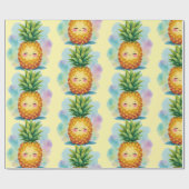 Happy Pineapple Wrapping Paper Geschenkpapier (Flach)