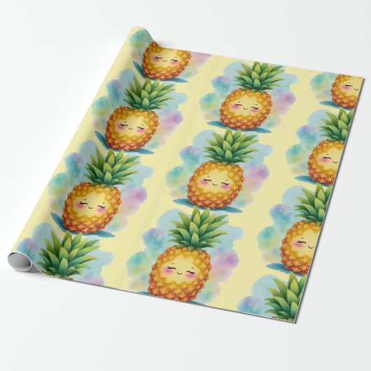 Happy Pineapple Wrapping Paper Geschenkpapier (Ungerollt)