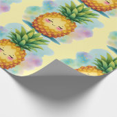 Happy Pineapple Wrapping Paper Geschenkpapier (Ecke)