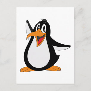 Happy Pinguin Animation Cartoon Illustration Postkarte