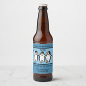 Happy Pinguin Dancing Trauzeugen Beer Label Bierflaschenetikett (Vorderseite)