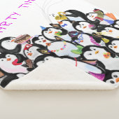 Happy Pinguin Party Sherpa Blanket - Benutzerdefin Sherpadecke (3/4)