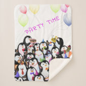 Happy Pinguin Party Sherpa Blanket - Benutzerdefin Sherpadecke (Vorderseite)