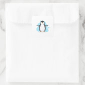 Happy Pinguin Quadratischer Aufkleber (Tasche)