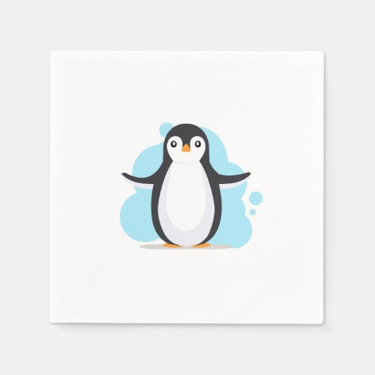 Happy Pinguin Serviette (Vorderseite)