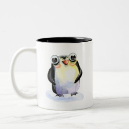 Happy Pinguin Watercolor Illustration Collectif Zweifarbige Tasse