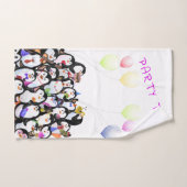 Happy Pinguins Badehandtücher - Custom Text Badhandtuch Set (Handtuch)