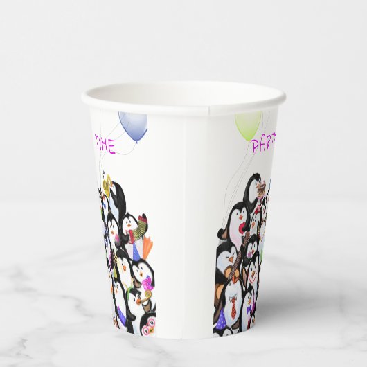 Happy Pinguins Party Paper Cups - Benutzerdefinier Pappbecher (Rechts)