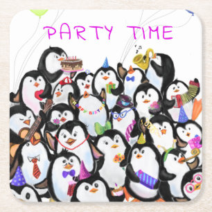 Happy Pinguins Party Paper Untersetzer
