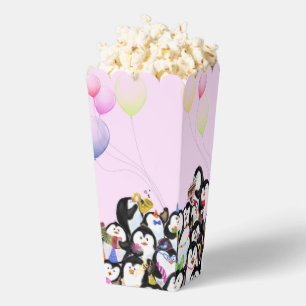 Happy Pinguins Party Popcorn Box Geschenkschachtel