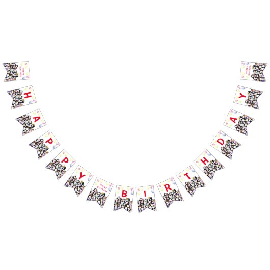 Happy Pinguins Party Spaß Zeichnend - Happy Birthd Wimpelkette (Alle)