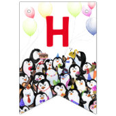 Happy Pinguins Party Spaß Zeichnend - Happy Birthd Wimpelkette (Zweite Fahne)