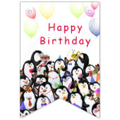 Happy Pinguins Party Spaß Zeichnend - Happy Birthd Wimpelkette (Erste Fahne)