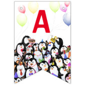 Happy Pinguins Party Spaß Zeichnend - Happy Birthd Wimpelkette (Dritte Fahne)