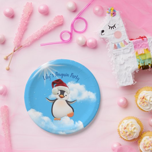 Happy Pinguins, Santa-Hats Pappteller (Party)