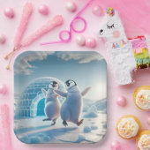 Happy Pinguins Tanzen Pappteller (Party)