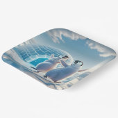 Happy Pinguins Tanzen Pappteller (Gewinkelt)