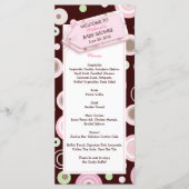 Happy Pink Dots Baby Shower Menu Card Menükarte (Vorderseite)