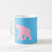 Happy Pink Elephant Art Muster Moderne Kaffeetasse (Vorderseite Links)