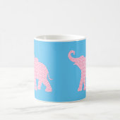Happy Pink Elephant Art Muster Moderne Kaffeetasse (Mittel)