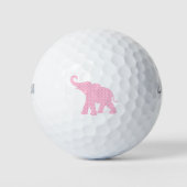 Happy Pink Elephant Art Muster Niedlich Golfball (Vorderseite)