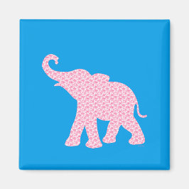 Happy Pink Elephant Art Muster Niedlich Magnet