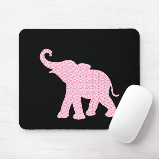 Happy Pink Elephant Art Muster Niedlich Mousepad (Mit Mouse)