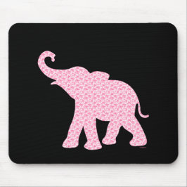 Happy Pink Elephant Art Muster Niedlich Mousepad