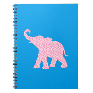 Happy Pink Elephant Art Muster Niedlich Notizblock