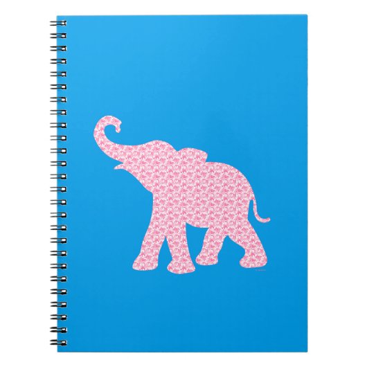 Happy Pink Elephant Art Muster Niedlich Notizblock (Vorderseite)